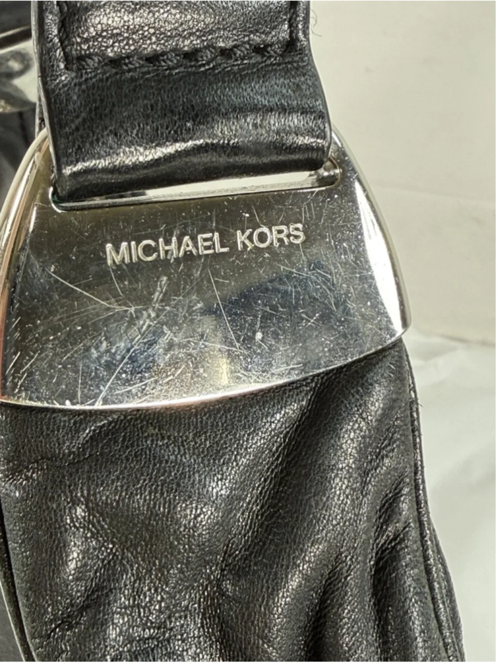 MICHAEL KORS Morgan Black Leather Hobo bag Purse vintage Y2K